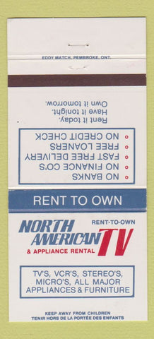 Matchbook Cover - North American TV Peterborough Oshawa Barrie ON 30 Strike