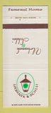 Matchbook Cover - Urbanek & Schlei Funeral Home Manitowoc WI 30 Strike