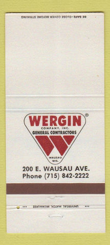 Matchbook Cover - Wergin Contractors Milwaukee? WI 30 Strike
