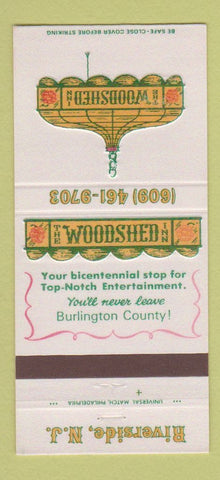 Matchbook Cover - Woodshed Restaurant Riverside NJ 30 Strike