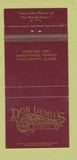 Matchbook Cover - Don Luigi's Ristorante Orlando FL WEAR 30 Strike