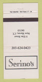 Matchbook Cover - Serino's New Haven CT 30 Strike