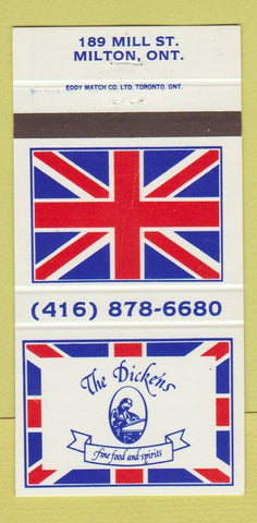 Matchbook Cover - The Dickens Restaurant Milton ON 30 Strike
