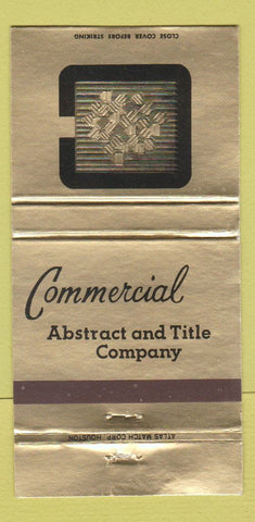 Matchbook Cover - Commercial Abstract Title San Antonio? TX 30 Strike