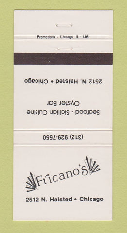 Matchbook Cover - Fricano's Restaurant Italian Chicago IL #1 30 Strike
