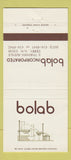 Matchbook Cover - Bolab Derry NH lab equipment 30 Strike