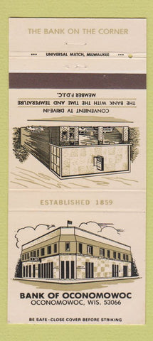 Matchbook Cover - Bank of Oconomowoc WI 30 Strike