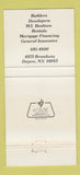 Matchbook Cover - Giallanza Builder Developer Depew NY 30 Strike