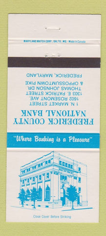 Matchbook Cover - Frederick County National Bank Frederick MD 30 Strike