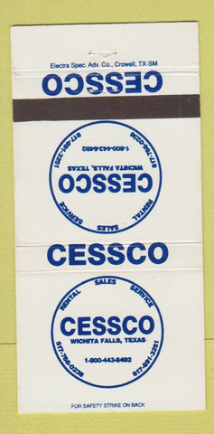Matchbook Cover - Cessco Wichita Falls TX Rentals Sales 30 Strike
