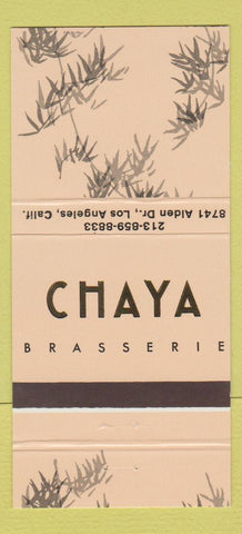 Matchbook Cover - Chaya Brasserie Los Angeles CA 30 Strike