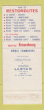 Matchbook Cover - Kronenbourg Beer Chaine Des Restoroutes France SAMPLE