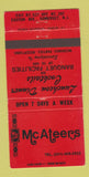 Matchbook Cover - McAteers Somerset NJ restaurant 30 Strike