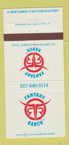 Matchbook Cover - Fantasy Ranch Arlington TX Strip Club? 30 Strike