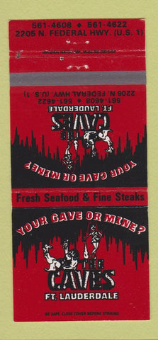 Matchbook Cover - The Caves Fort Lauderdale FL 30 Strike