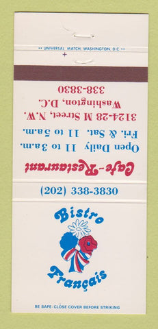 Matchbook Cover - Bistro Francais Washington DC  30 Strike