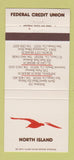 Matchbook Cover - North Island Credit Union San Diego El Cajon CA 30 Strike
