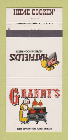Matchbook Cover - Hatfield's Granny's Holiday Inn Mason IA 30 Strike