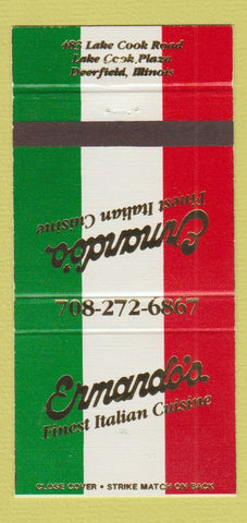Matchbook Cover - Ermando's Italian Restaurant Deerfield IL 30 Strike