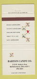 Matchbook Cover - Barton Candy Company Bellefontaine OH 30 Strike