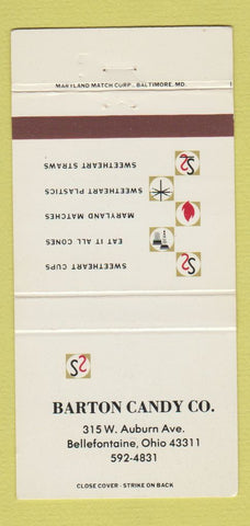 Matchbook Cover - Barton Candy Company Bellefontaine OH 30 Strike