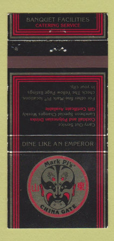 Matchbook Cover - Mark Pi's China Gate Chinese Lima Hilliard OH 30 Strike