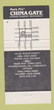 Matchbook Cover - Mark Pi's China Gate Chinese Lima Hilliard OH 30 Strike