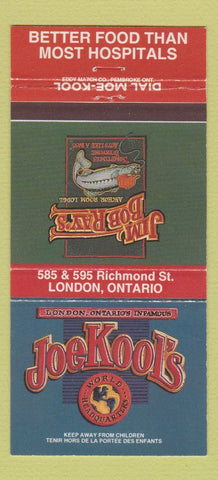 Matchbook Cover - Joe Kool's Restaurant London ON 30 Strike