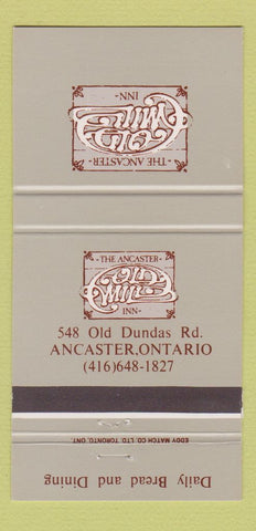 Matchbook Cover - Ancaster Old Mill Inn Ancaster ON 30 Strike