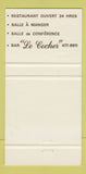 Matchbook Cover - Fruits de Mer Drummondville QC 30 Strike