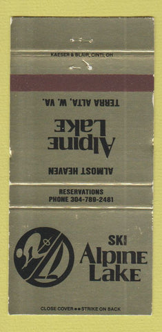Matchbook Cover - Alpine Lake Skiing Terra Alta WV 30 Strike
