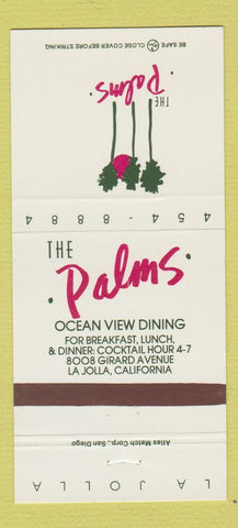 Matchbook Cover - Palms Restaurant La Jolla CA 30 Strike