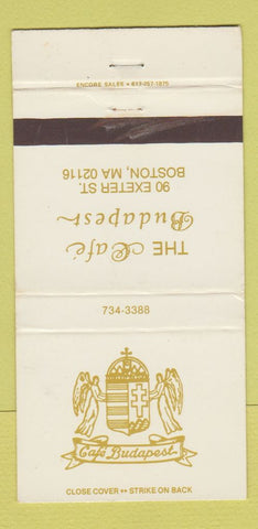 Matchbook Cover - Cafe Budapest Boston MA WEAR 30 Strike