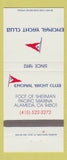 Matchbook Cover - Encinal Yacht Club Alameda CA