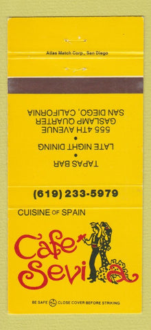 Matchbook Cover - Cafe Sevilla Tapas San Diego CA 30 Strike