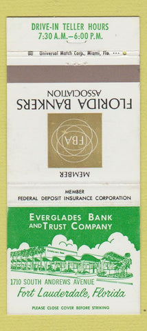 Matchbook Cover - Everglades Bank Trust Fort Lauderdale FL 30 Strike