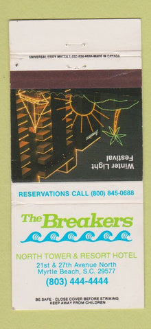 Matchbook Cover - Breakers Resort North Tower Myrtle Beach SC 30 Strike