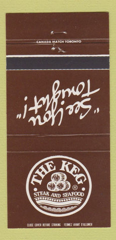 Matchbook Cover - The Keg Steak Seafood Toronto ON 30 Strike