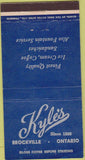 Matchbook Cover - Kyle's Brockville ON 30 Strike