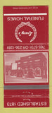 Matchbook Cover - Leavy's Funeral Home 30 Strike