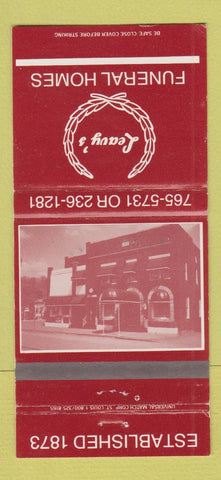 Matchbook Cover - Leavy's Funeral Home 30 Strike