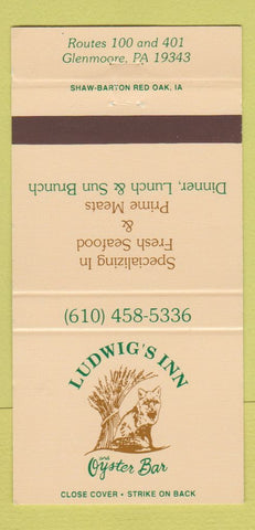 Matchbook Cover - Ludwig's Inn Oyster Bar Glenmoore PA 30 Strike