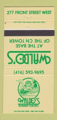 Matchbook Cover - Waldo's Restaurant Toronto ON 30 Strike