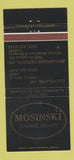 Matchbook Cover - Mosinski Funeral Home Cleveland Broadview Heights OH 30 Strike