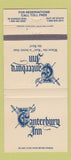 Matchbook Cover - Canterbury Inn Parsons? KS 30 Strike