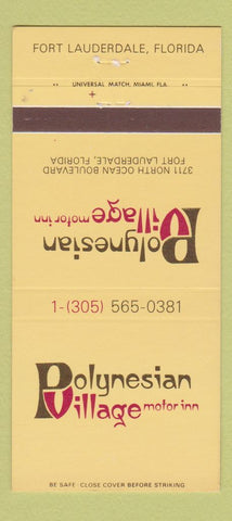 Matchbook Cover - Polynesian Village Motor Inn Fort Lauderdale FL 30 Strike