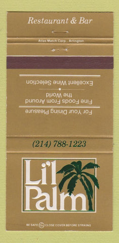 Matchbook Cover - Li'l Palm Restaurant Dallas TX 30 Strike