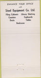 Matchbook Cover - Steel Equipment co office furniture Ottawa ON 30 Strike