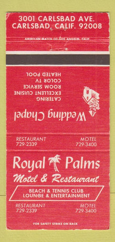 Matchbook Cover - Royal Palms Motel Restaurant Carlsbad CA 30 Strike