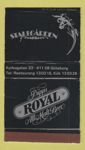 Matchbox - Pripps Royal Beer Stallgarden Kyrkogatan Goteborg WEAR